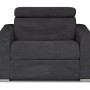 Vente-unique Schlafsessel Vizir in Grau. Moderner Cord Relaxsessel mit ausziehbarer Liegefunktion.
