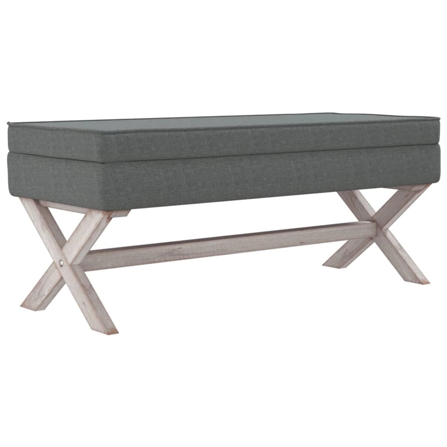 vidaXL Hocker mit Stauraum Dunkelgrau 110x45x49 cm Stoff