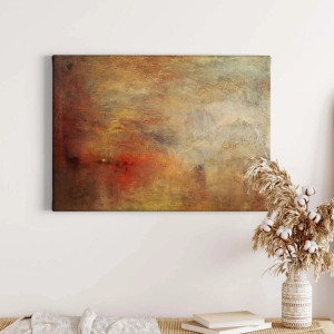 Abstraktes Wandbild in Orange und Beige, Leinwandbild für Wohnzimmer und Büro.