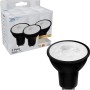 3er-Set GU10 LED-Spots in Schwarz mit warmweißem Licht für stimmungsvolle Beleuchtung.