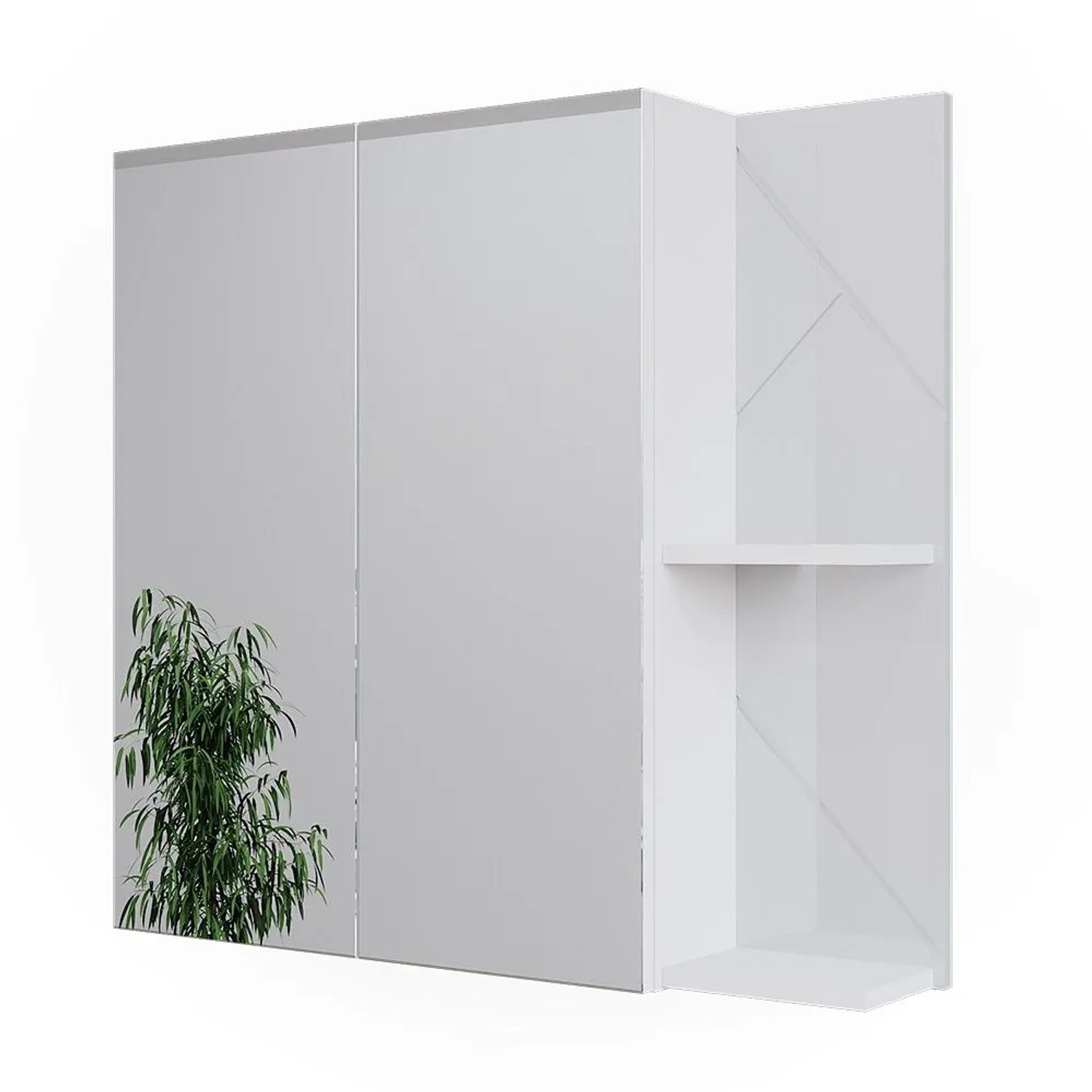 Vicco Badspiegelschrank Irma Weiß Weiß Hochglanz 80 x 75