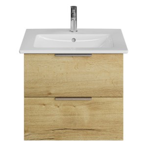 Steinkamp Waschtischunterschrank Living 2.0 mit Villeroy & Boch Waschtisch Venticello, Eiche Halifax Quer