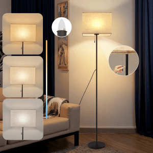 NETTLIFE LED Stehlampe aus Textil L134cm Schwarz