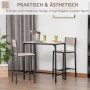 HOMCOM Bartisch-Set mit rechteckigem Tisch und 2 Barhockern. Naturfarbene MDF-Platten, schwarzes Metallgestell. Modernes Design.