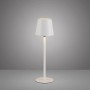 Weiße Akku-LED-Tischleuchte Boteria, dimmbar, für Innen & Außen. Dekoleuchte mit warmweißem Licht.