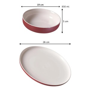 Ritzenhoff & Breker Jasper Tafelservice, 8-teilig, Beere: Teller (26cm) und Schale (19cm) aus Steinzeug.