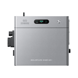 Zendure SolarFlow 2400 AC Plus Power Station, silbernes modulares Heimspeichersystem für Balkonkraftwerke.