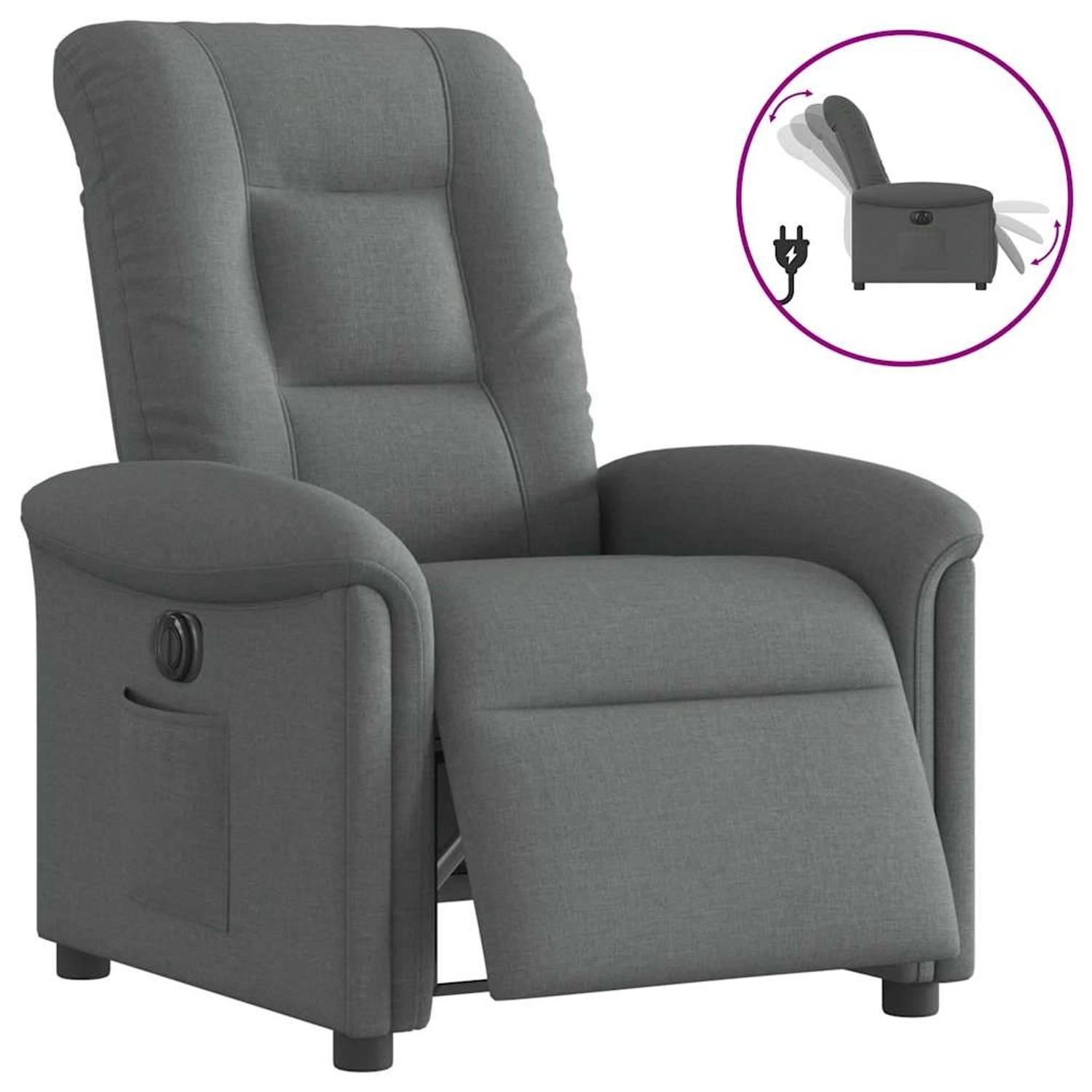vidaXL Relaxsessel Elektrisch Dunkelgrau Stoff 3303235 günstig online kaufen