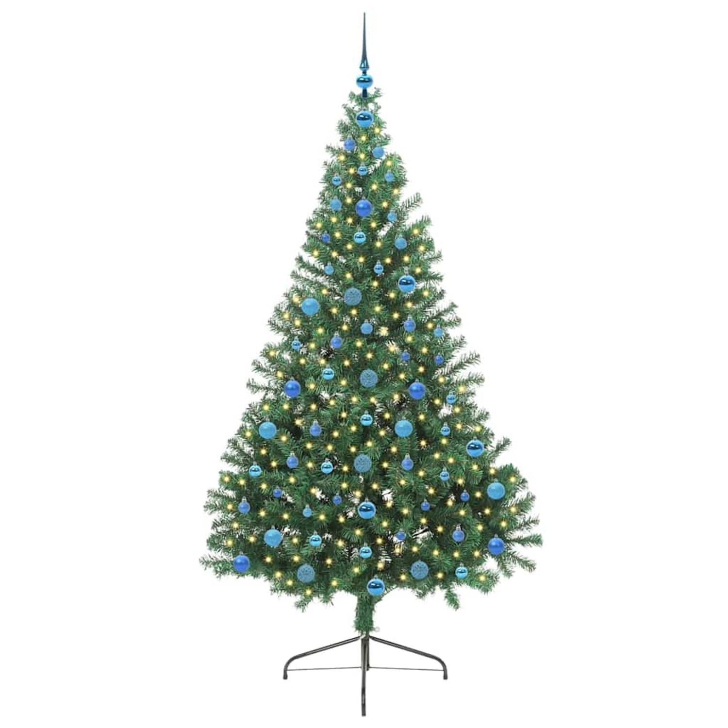 vidaXL Künstlicher Vorbeleuchteter Weihnachtsbaum Grün 210 cm PVC 3397031