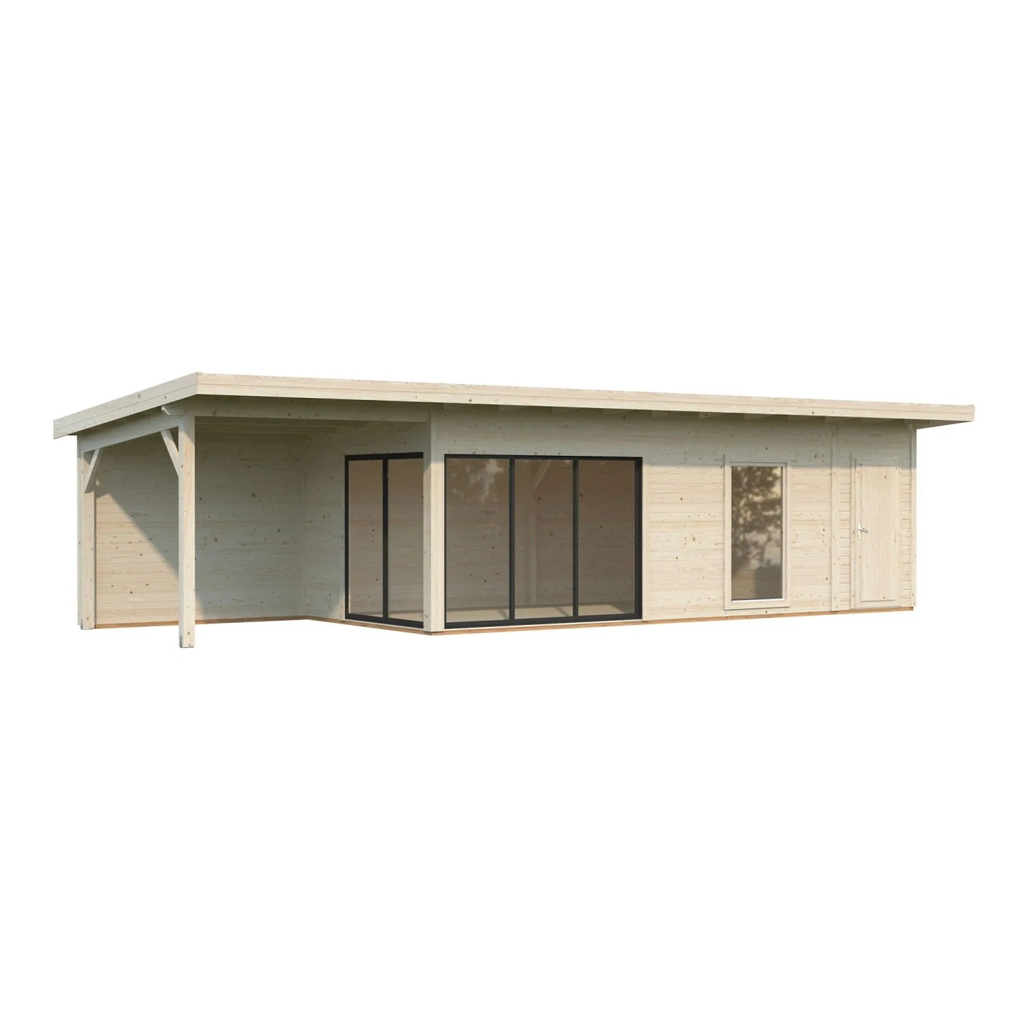 Palmako Holz-Gartenhaus Andrea Slide Pultdach Tauchgrundiert 1060 cm x 300 cm