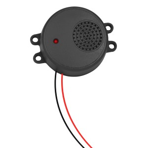 Marder Schreck Ultraschallgerät zur Marderabwehr mit roter LED und Kabeln.