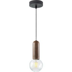 Rostfarbene Pendelleuchte Turn me mit E27 Fassung, geeignet für Leuchtmittel bis 60W.