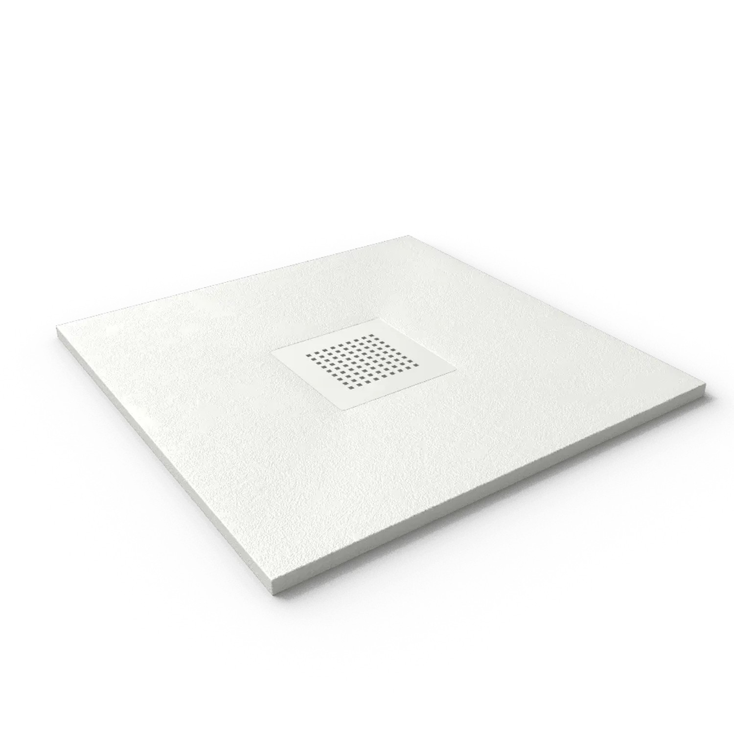 Stano Mineralguss Duschwanne Extra Flach Slate  Weiss 80x70cm