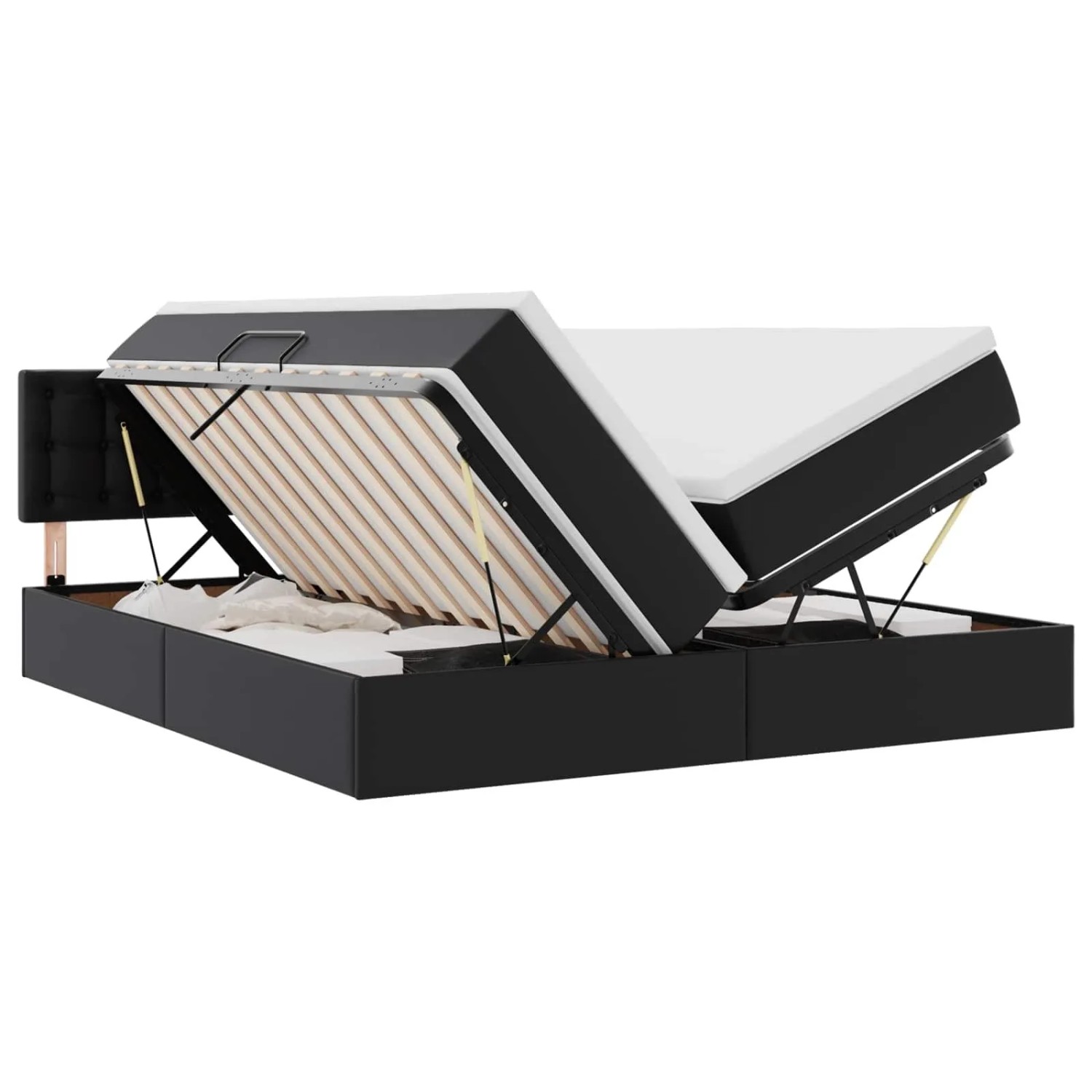 vidaXL Aufbewahrungsbett mit Matratze Schwarz 180 x 200 cm Kunstleder 3370905