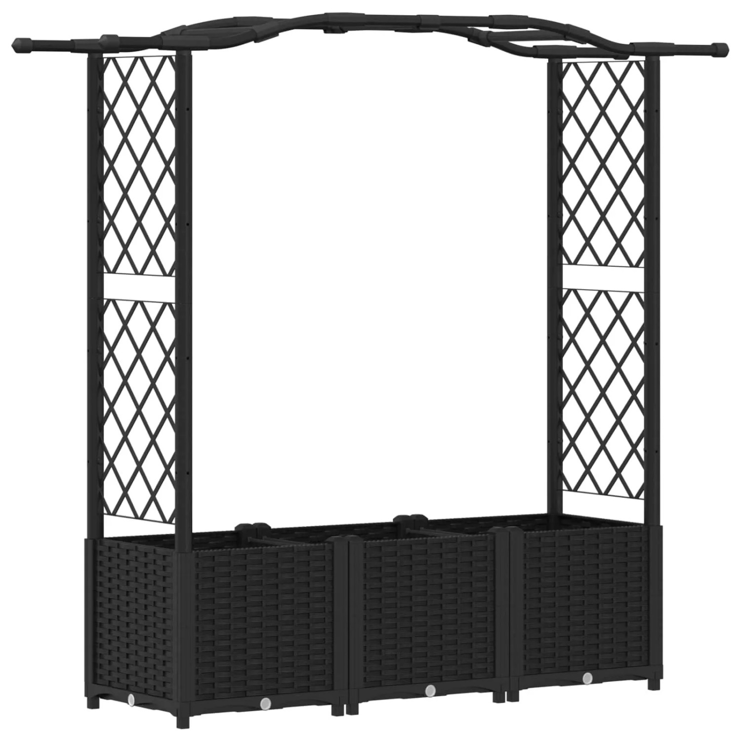 vidaXL Hochbeet mit Rankgitter und Dach Schwarz 164 x 40 x 142 cm PP 42032531