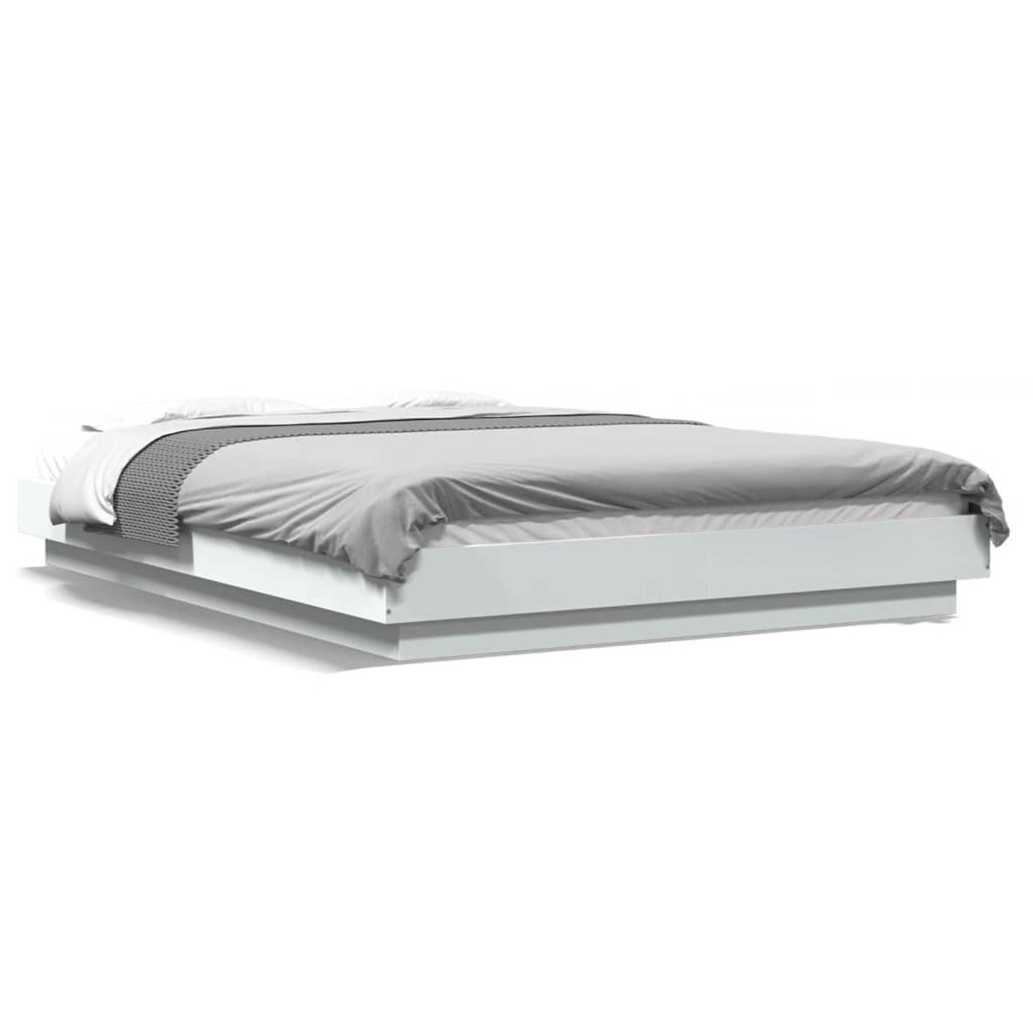 vidaXL Bettgestell mit LED Weiß 135x190 cm Holzwerkstoff 3281133 günstig online kaufen