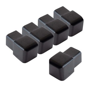 Dalsys Endstücke für Fliesenschienen, Quadratprofil 5x12,5mm, Alu eloxiert, schwarz.