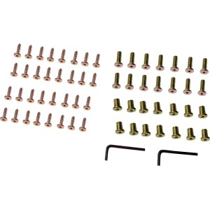 Montageset für Kinder-Picknicktisch Bamori Akazie FSC® mit Schrauben und Werkzeug.