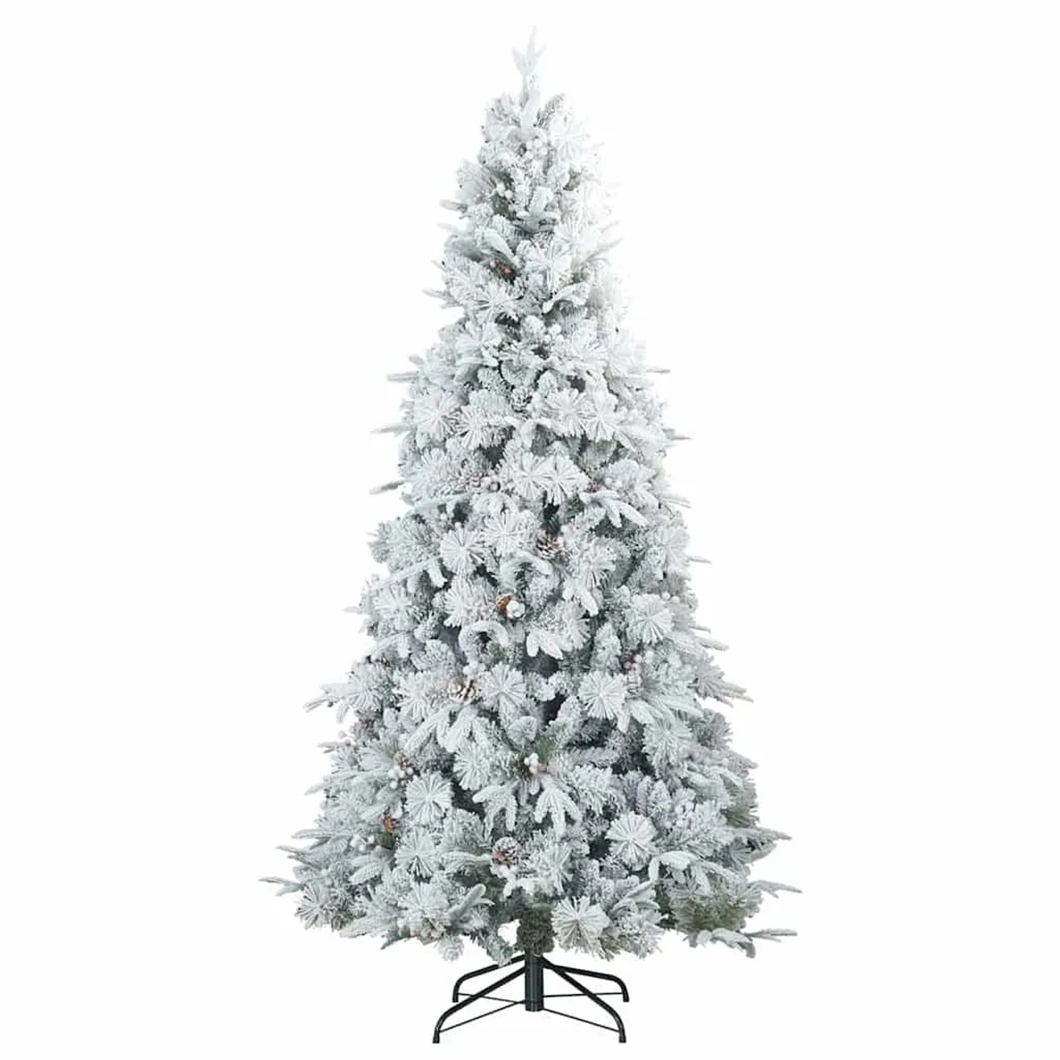 vidaXL Künstlicher Scharnier-Weihnachtsbaum Shneebedeckt Weiß 180 cm 42019308