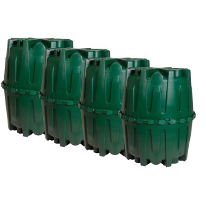 Herkules Hauspaket Tanksystem 6.400 l, vier grüne Erdtanks im Set.