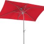 Roter Schneider Marktschirm (300x200 cm) mit Knickfunktion für flexible Schattenausrichtung.