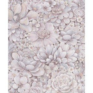 Marburg Vliestapete Botanica 2: Florales Muster in Rosa und Grau. Dekorative Tapete mit Blumen.