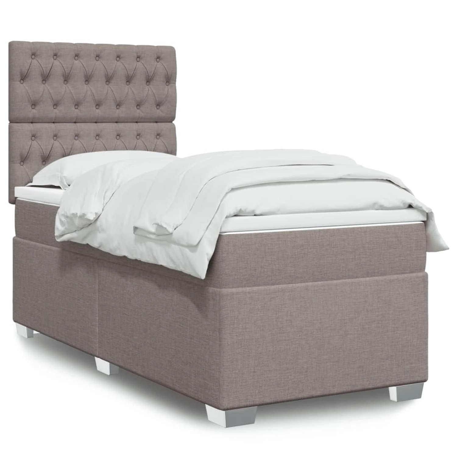 vidaXL Boxspringbett mit Matratze Taupe 100x200 cm Stoff 3292710 günstig online kaufen