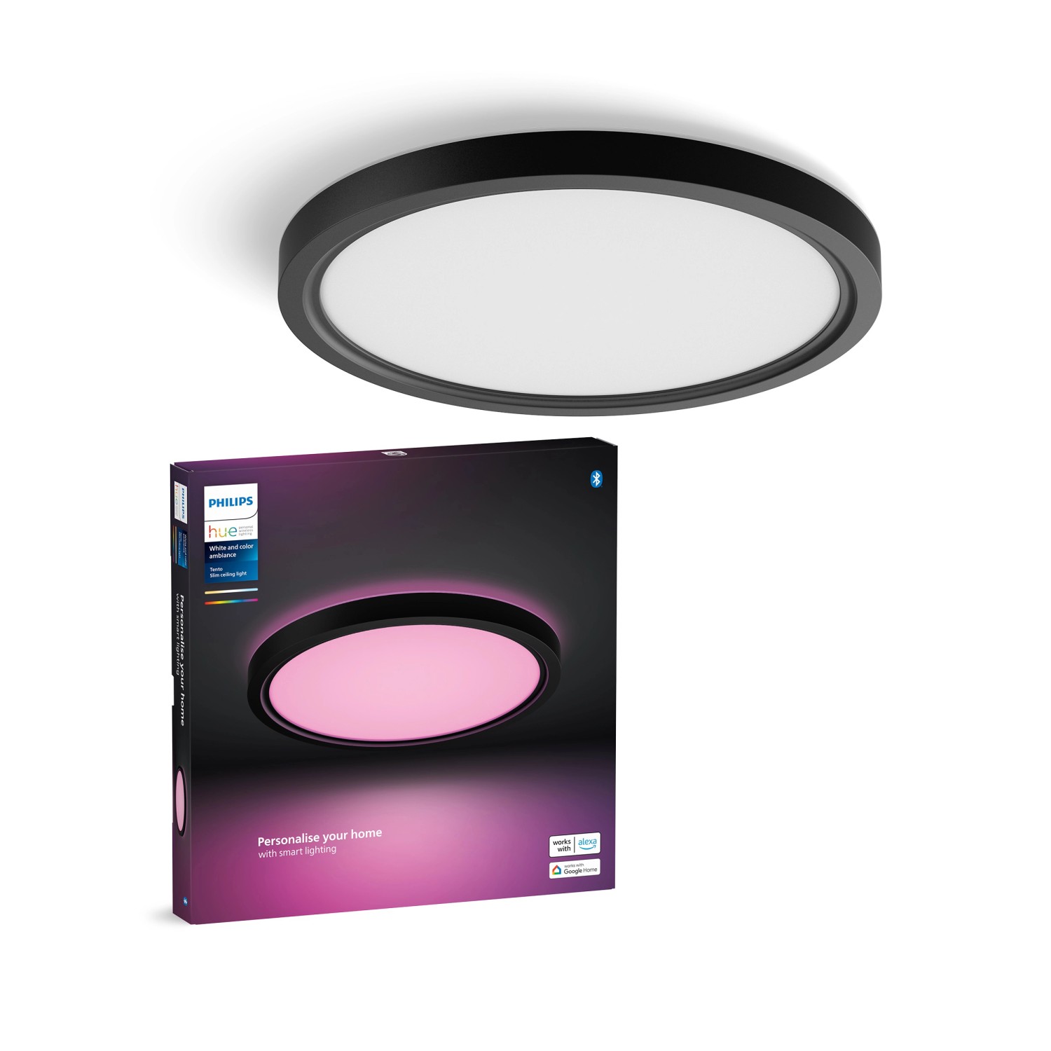 Thumbnail - Philips Hue LED-Panel Tento White & Color Ambiance S Schwarz Ø 29,1 cm