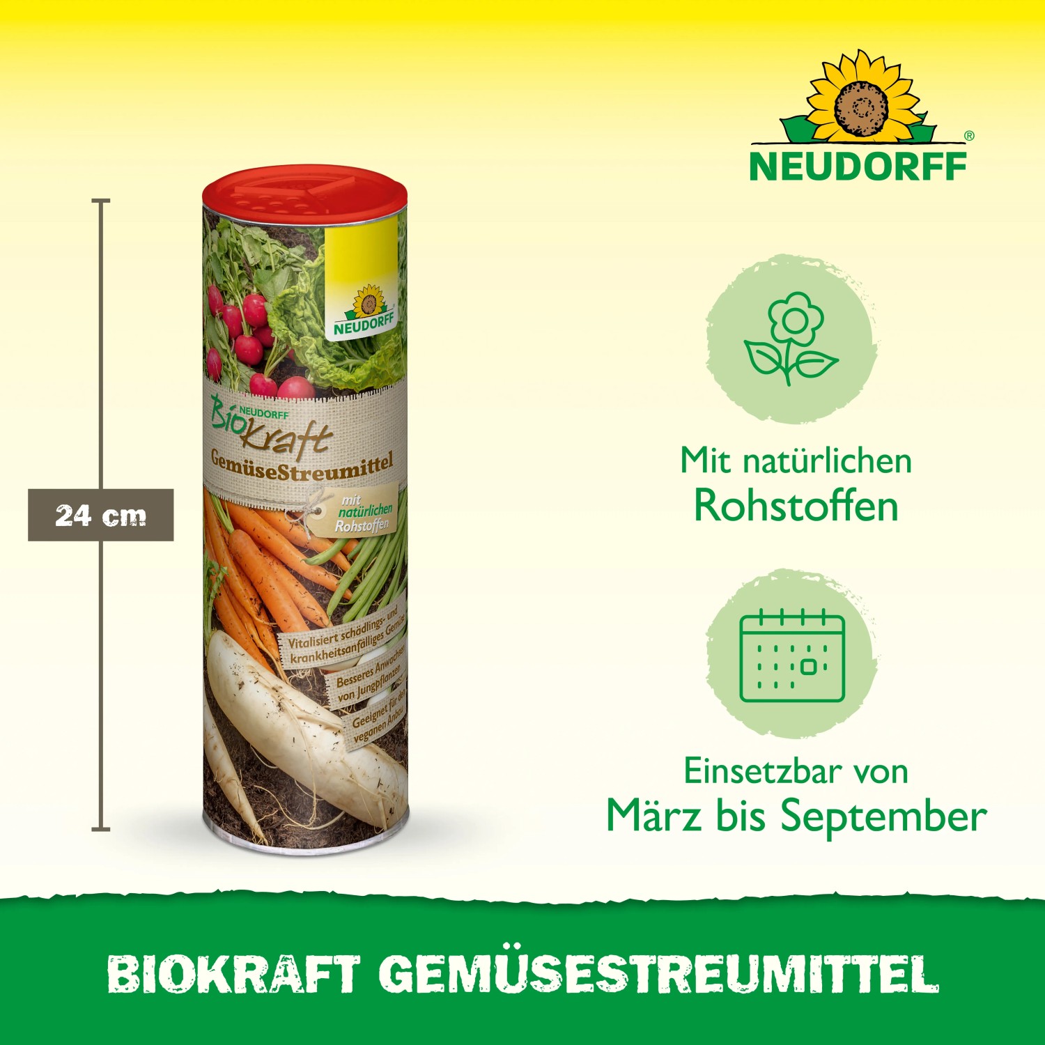 Neudorff BioKraft Gemüsestreumittel 500g: Pflanzenstärkung für gesundes Gemüsewachstum.