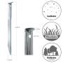 AMANKA XL Zelt-Hering aus verzinktem Stahl, silberfarben, 230mm V-Form mit Haken & Loch, für Sand-, Wiesen- & Waldboden.