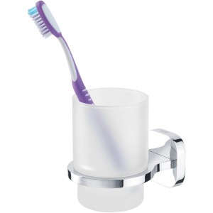 Tiger Becherhalter Ramos Chrom mit Zahnbürste, Teil der Ausstattungsserien. 