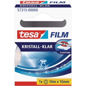 Tesa Film kristall-klar, 10 m x 15 mm, auf der Verpackung.