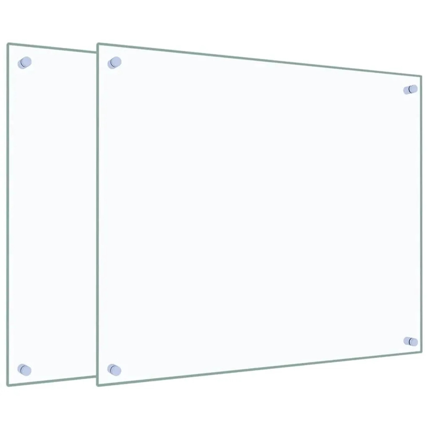 vidaXL Küchenrückwände 2 Stk Transparent 70x60 cm Hartglas 3315791