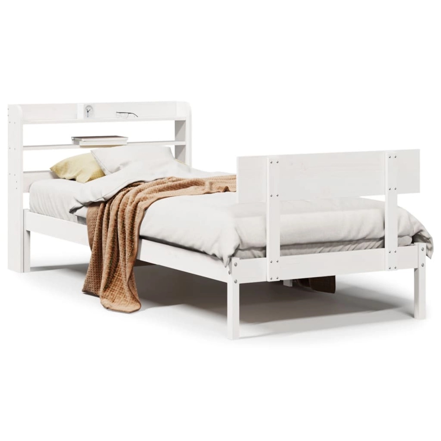 vidaXL Massivholzbett ohne Matratze Weiß 90x190 cm Kiefernholz 3306606 günstig online kaufen