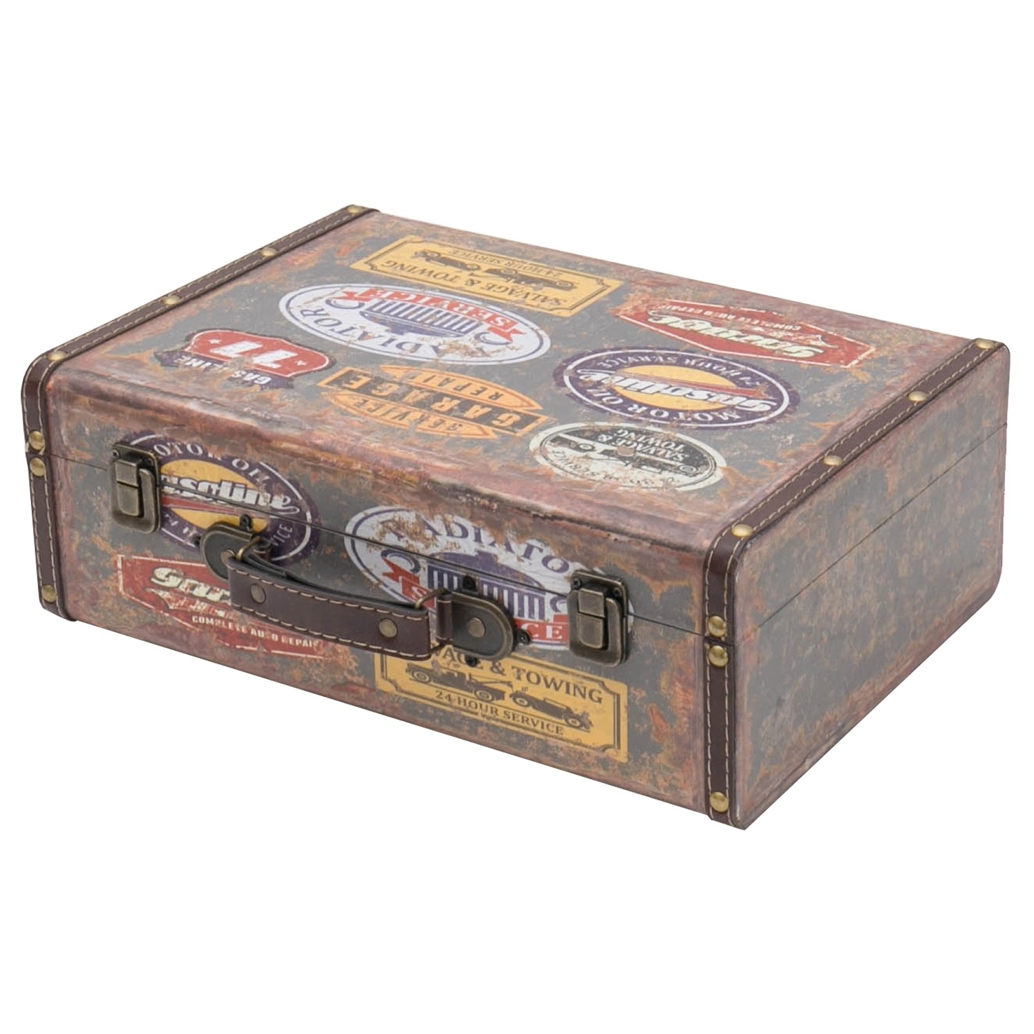 Thumbnail - HMF VKO107 Vintage Koffer Holz 38 x 26 x 13 cm Deko Garage