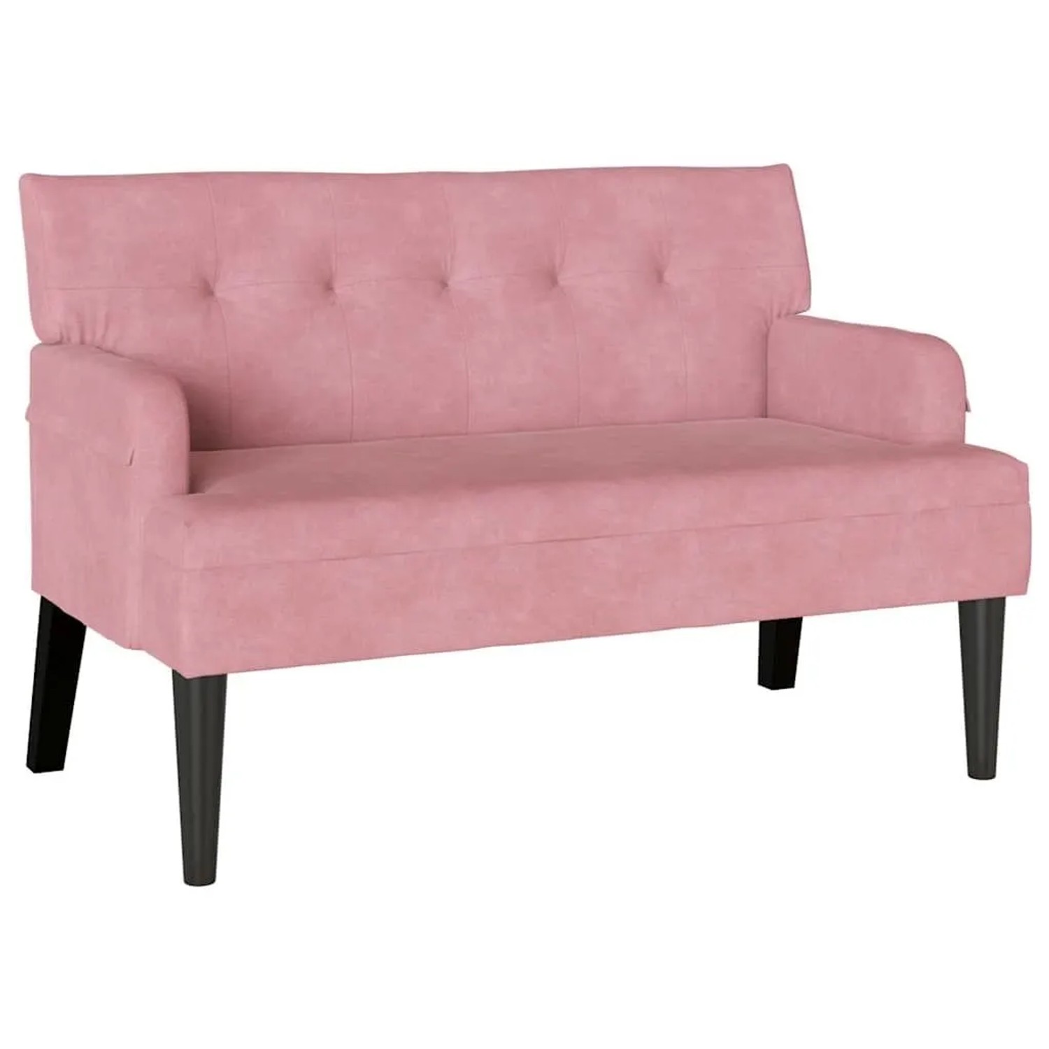 vidaXL Chesterfield Bank Rosa 112 x 65,5 x 75 cm Samt 42019289