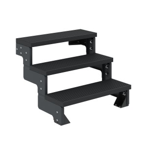 Dolle Außentreppe Gardentop, 3 Stufen in Anthrazit, ohne Geländer. Ideal für den Garten.
