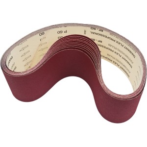 Holzmann Schleifband-Set, 10-teilig, für Band-Tellerschleifer BT46, verschiedene Körnungen.