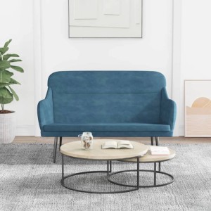 vidaXL Sitzbank Blau 110x76x80 cm Samt 351453