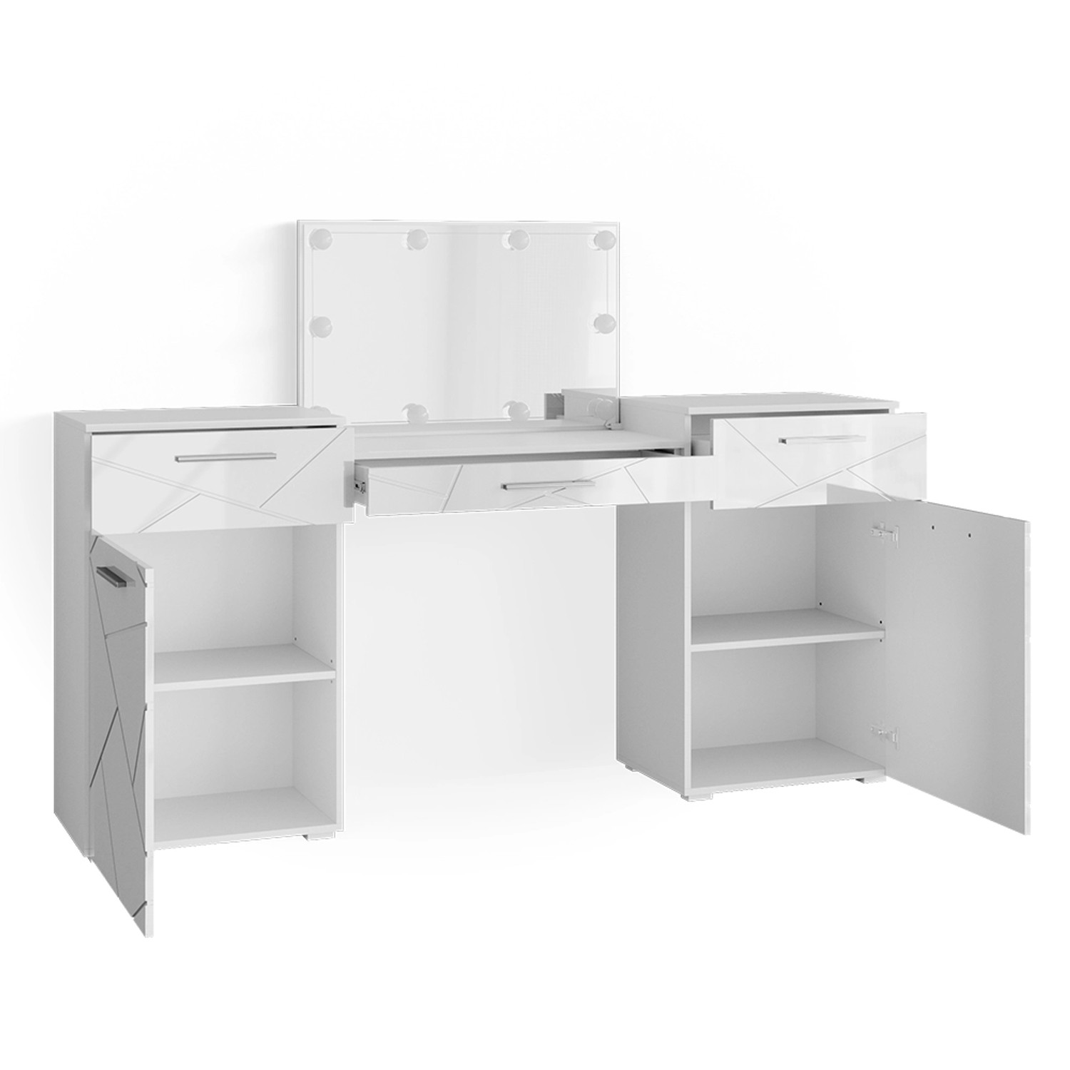 Vicco Schminktisch Irma Weiß 39 cm mit LED Beleuchtung günstig online kaufen