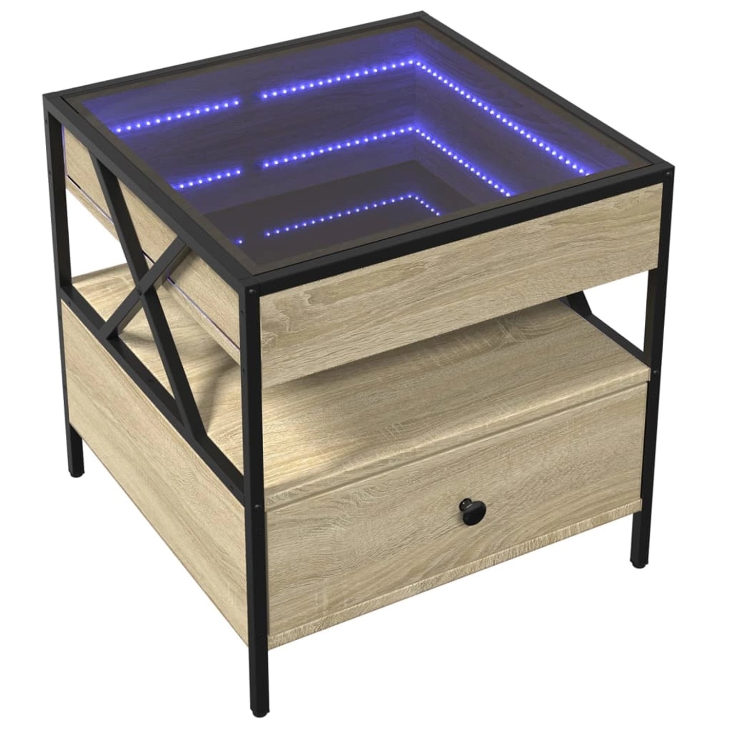 vidaXL Couchtisch mit Infinity-LED Sonoma-Eiche 50x50x51 cm 847713 günstig online kaufen
