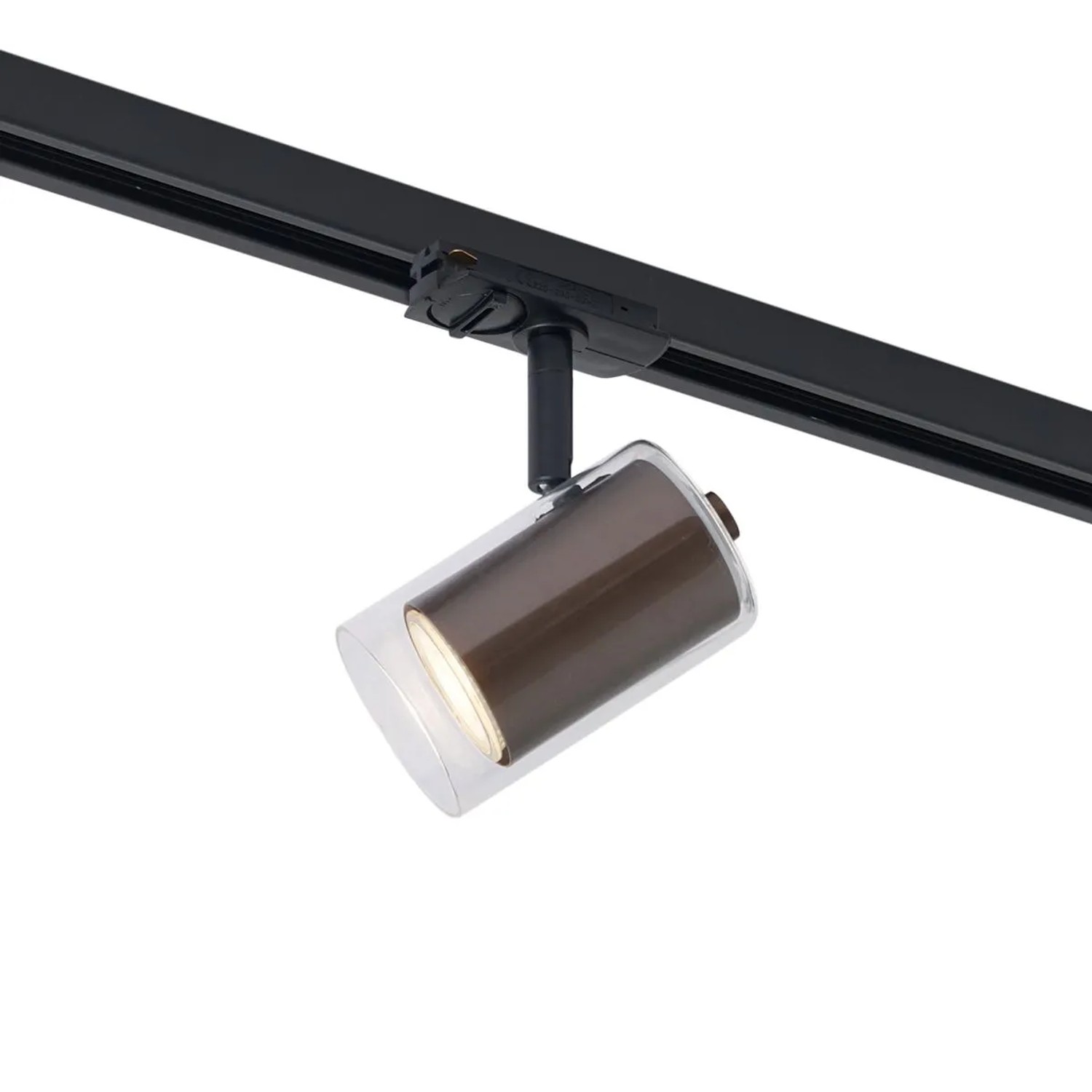 QAZQA Moderner Strahler Dunkelbronze mit Klarglas für Schienensystem 1-phasig Iconic Lloyd