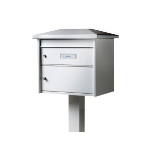 Burg Wächter Briefkasten Europa EST 1 mit silbernem Ständer.