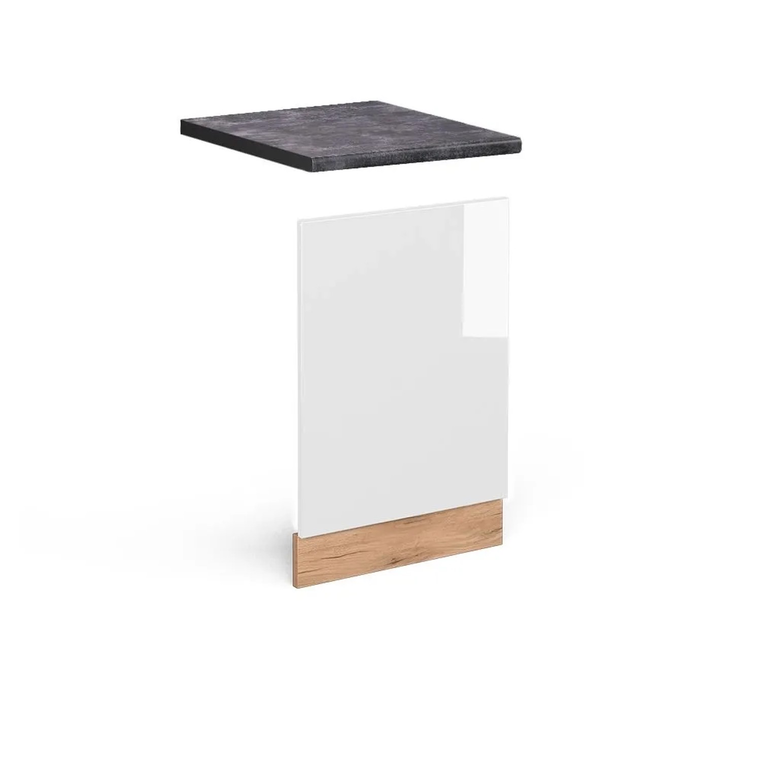 Vicco Frontblende R-Line Weiß Hochglanz Goldkraft Eiche 45 cm AP Anthrazit