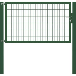 Grünes Gartentor Flexo Plus, 200x120 cm, mit Pfosten. Doppelstabmatte, inkl. Schloss und Drücker.