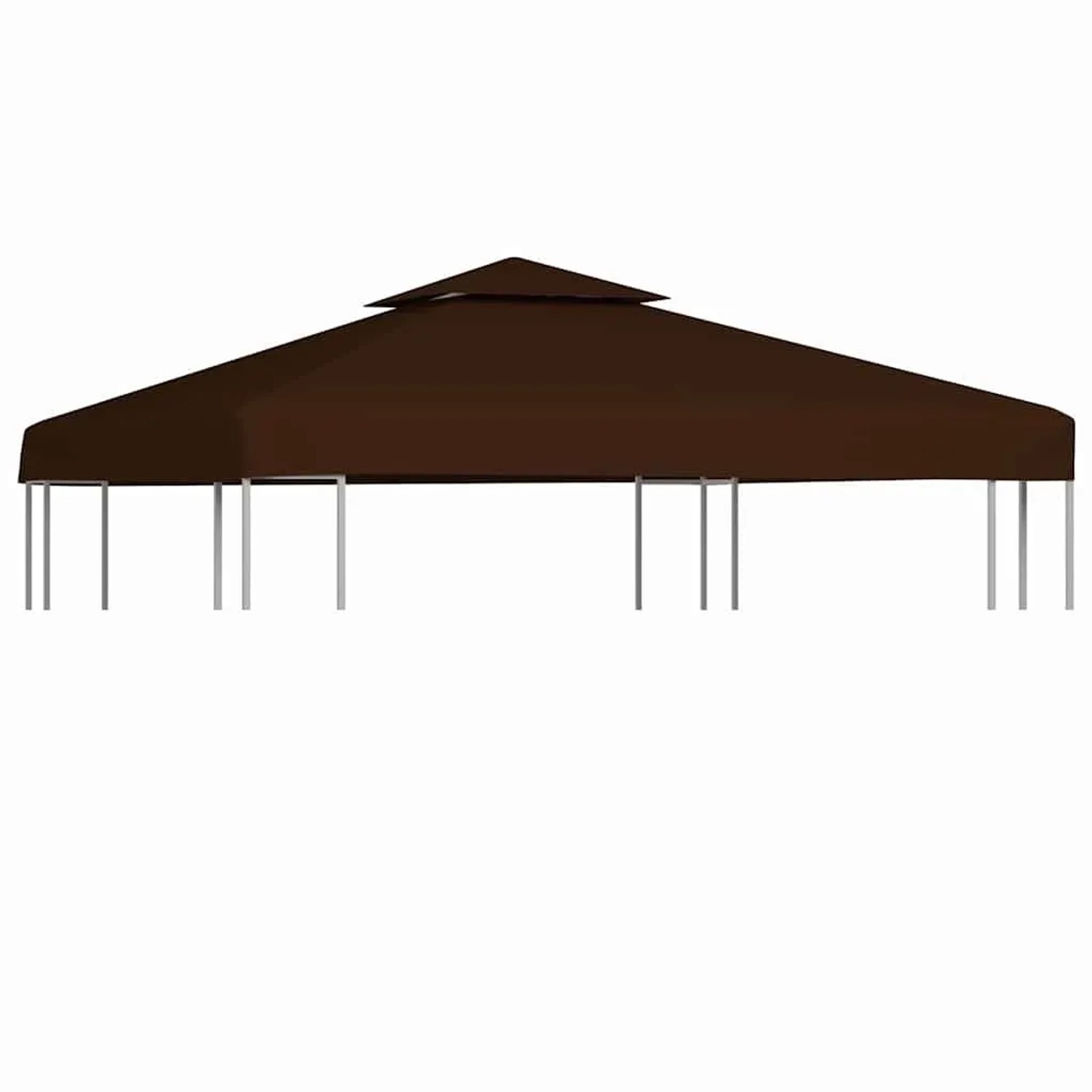 vidaXL Pavillon-Dachplane mit Kaminabzug 310 g/m² 3x3 m Braun 46615