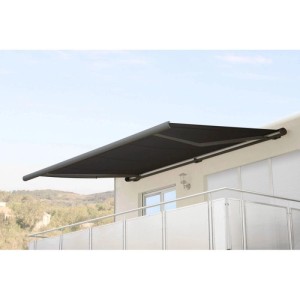 MCW Elektrische Kassettenmarkise H122 4x3m Acryl Anthrazit Rahmen Grau