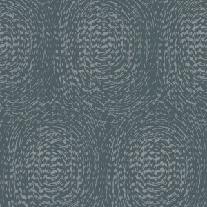 Abstrakte, matte Vliestapete in Blau und Silber mit grafischem Muster.