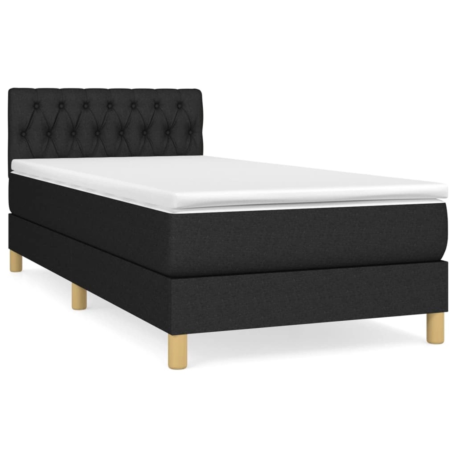 vidaXL Boxspringbett mit Matratze Schwarz 100x200 cm Stoff1389615 günstig online kaufen