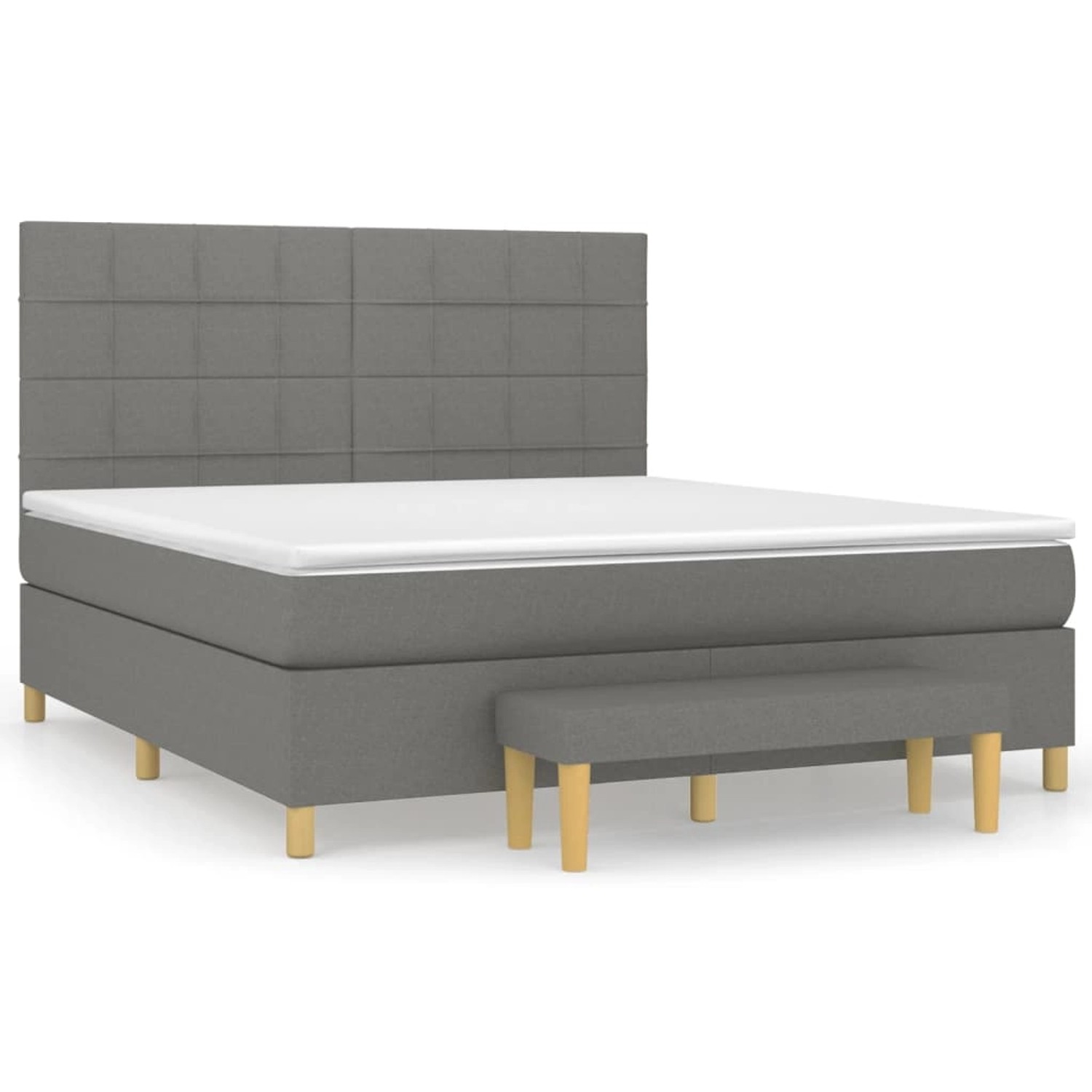 vidaXL Boxspringbett mit Matratze Dunkelgrau 180x200 cm Stoff1393140 günstig online kaufen